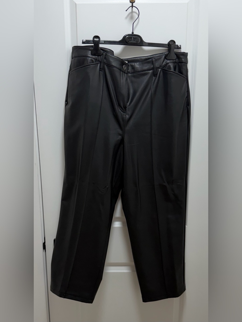 Addition Elle Black Faux Leather Dress Pants for Women